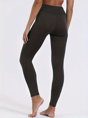 Women's Fleece Warm Leggings High Waist Yoga Tight Pants