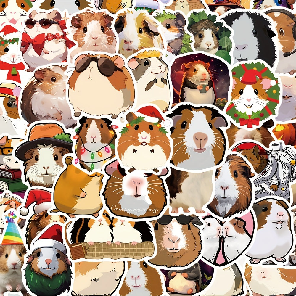 50pcs Small Animal Guinea Pig Cartoon Stickers for Journal Phone Case Cup Guitar