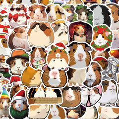 50pcs Small Animal Guinea Pig Cartoon Stickers for Journal Phone Case Cup Guitar