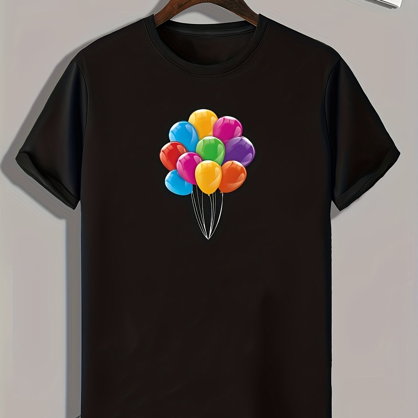 Balloons Print Men's Graphic T-shirt for Summer