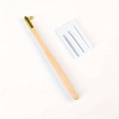 1pc Embroidery Crochet Hooks With 3 Needles Wooden Handle French Tambour Hooks