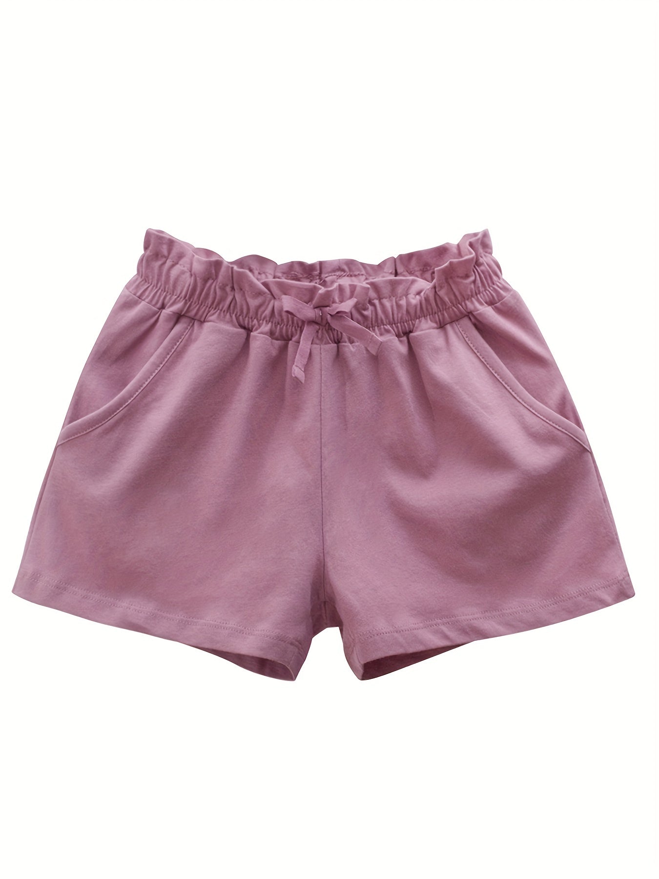 Toddler Girls Paperbag Waist Bow Cotton Track Shorts