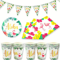 Tropical Flamingo Party Supplies Set for Birthdays & Celebrations