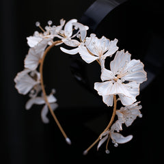 Bohemian Flower Bridal Headband with Sparkling Accents