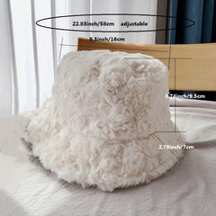 Rabbit Hair Hat Bucket Hat Short Curly Hair Velvet Warm Cap
