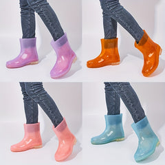 Girls PVC Rain Boots Non slip Waterproof Rain Shoes For Outdoor Working Fishing