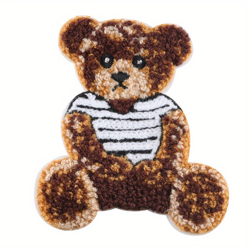 Bear Patch Sticker Animal Polyester Patch For Sewing Embroidery Applique