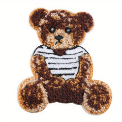 Bear Patch Sticker Animal Polyester Patch For Sewing Embroidery Applique
