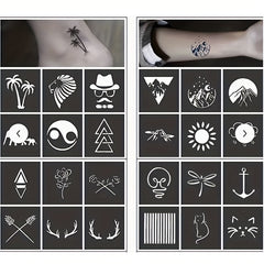 20 Sheets Tattoo Stencil Kit Reusable Airbrush Temporary Tattoos Stencils