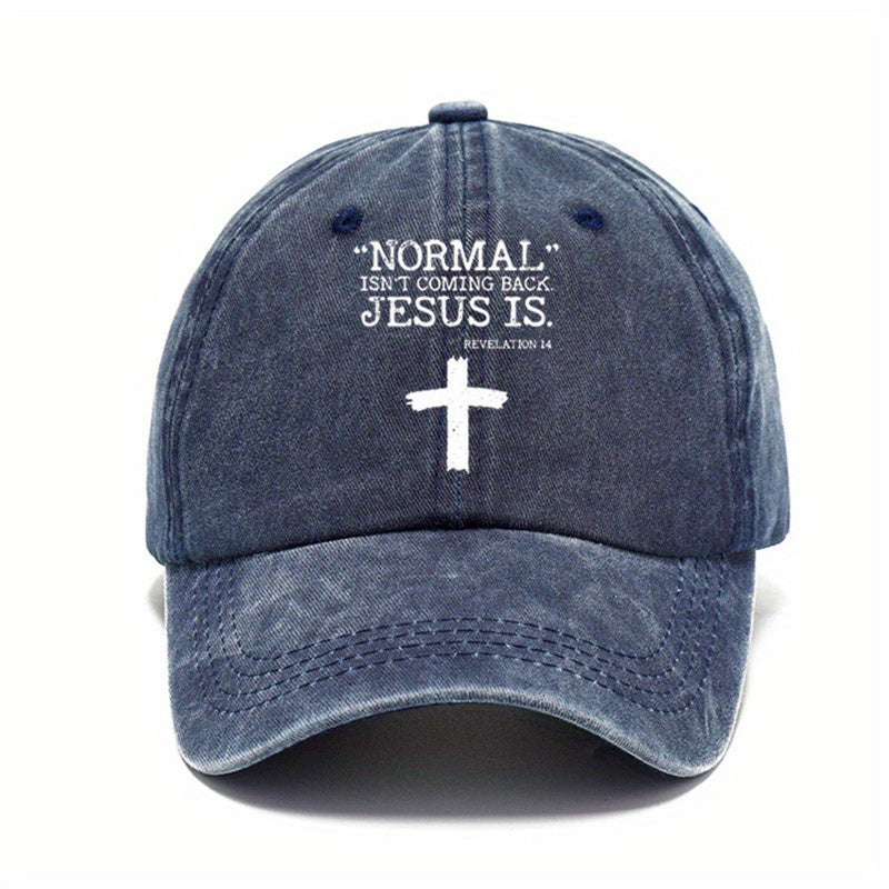Cross Letter Print Baseball Cap Washed Distressed Dad Hats Solid Unisex Sun Hats
