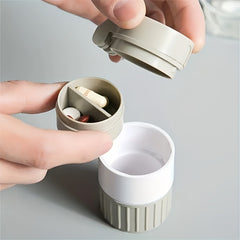 1pc Medicine Cutter Grinder Cup Storage Box 4 Functions Portable