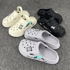 Men's Bear Charm Clogs with Strap Outdoor Slippers