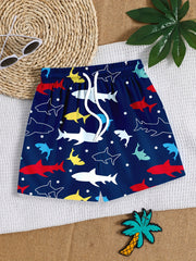 Boys Swim Trunks Coconut Trees Elastic Waist Beach Pants