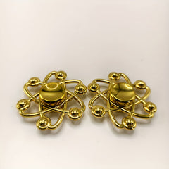Yellow Fidget Spinner with Golden Beads for Anxiety Relief Focus & Motor Skills
