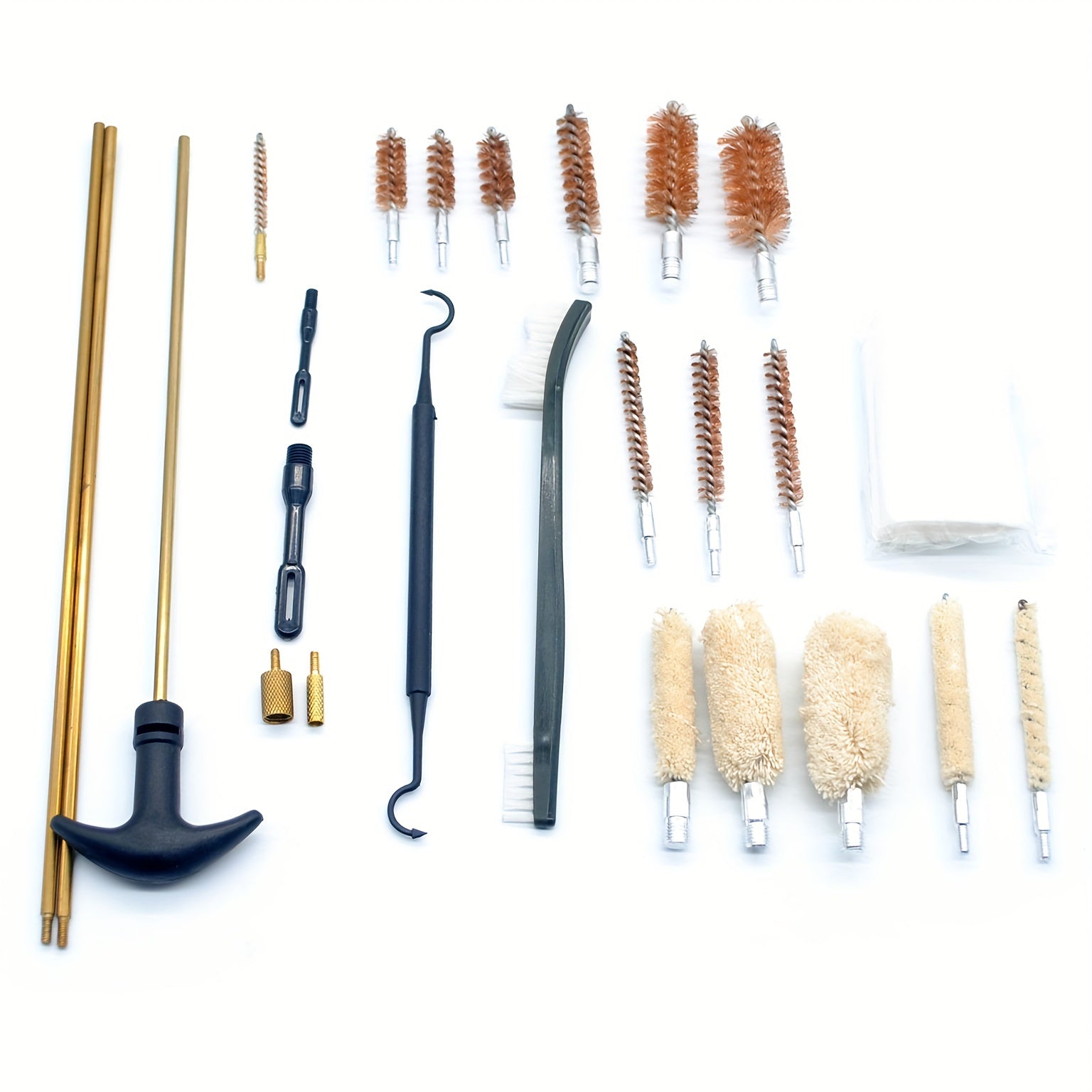 24pc Tactical Cleaning Kit Aluminum Box Solid Copper Rods Brushes Mops