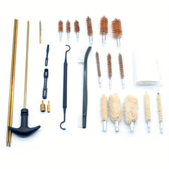 24pc Tactical Cleaning Kit Aluminum Box Solid Copper Rods Brushes Mops