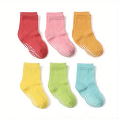 6pairs Baby Girls Kids Anti skid Breathable Crew Socks