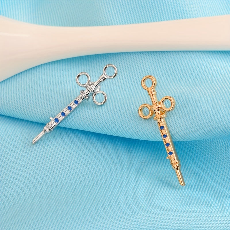 Golden Syringe Brooch Pins For Medical Professional