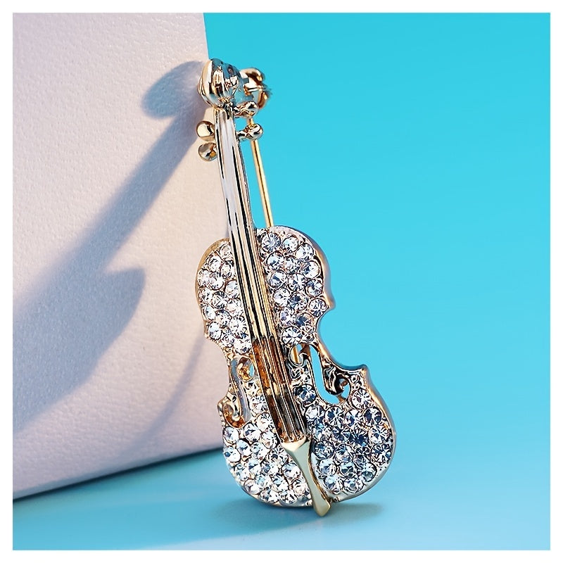Violin Diamond Brooch For Girls Jewelry