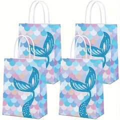 5pcs Mermaid Theme Party Gift Bags - Candy Craft Paper Bags