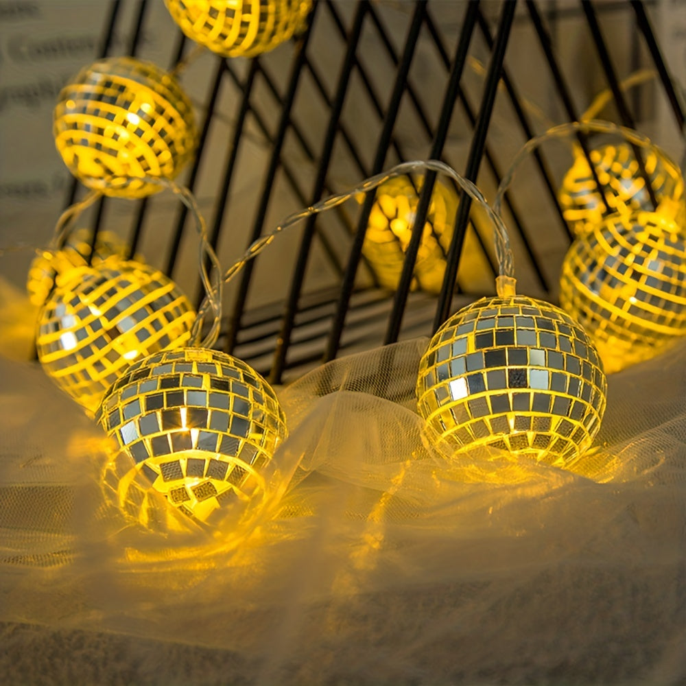 LED Mirror Ball Light String Bar Party Christmas Decoration