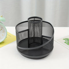 Metal Iron Rotating Pen Holder Desktop Storage Box