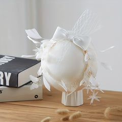 Feather Veil Fascinators Hats French Style Bridal Wedding Tiara