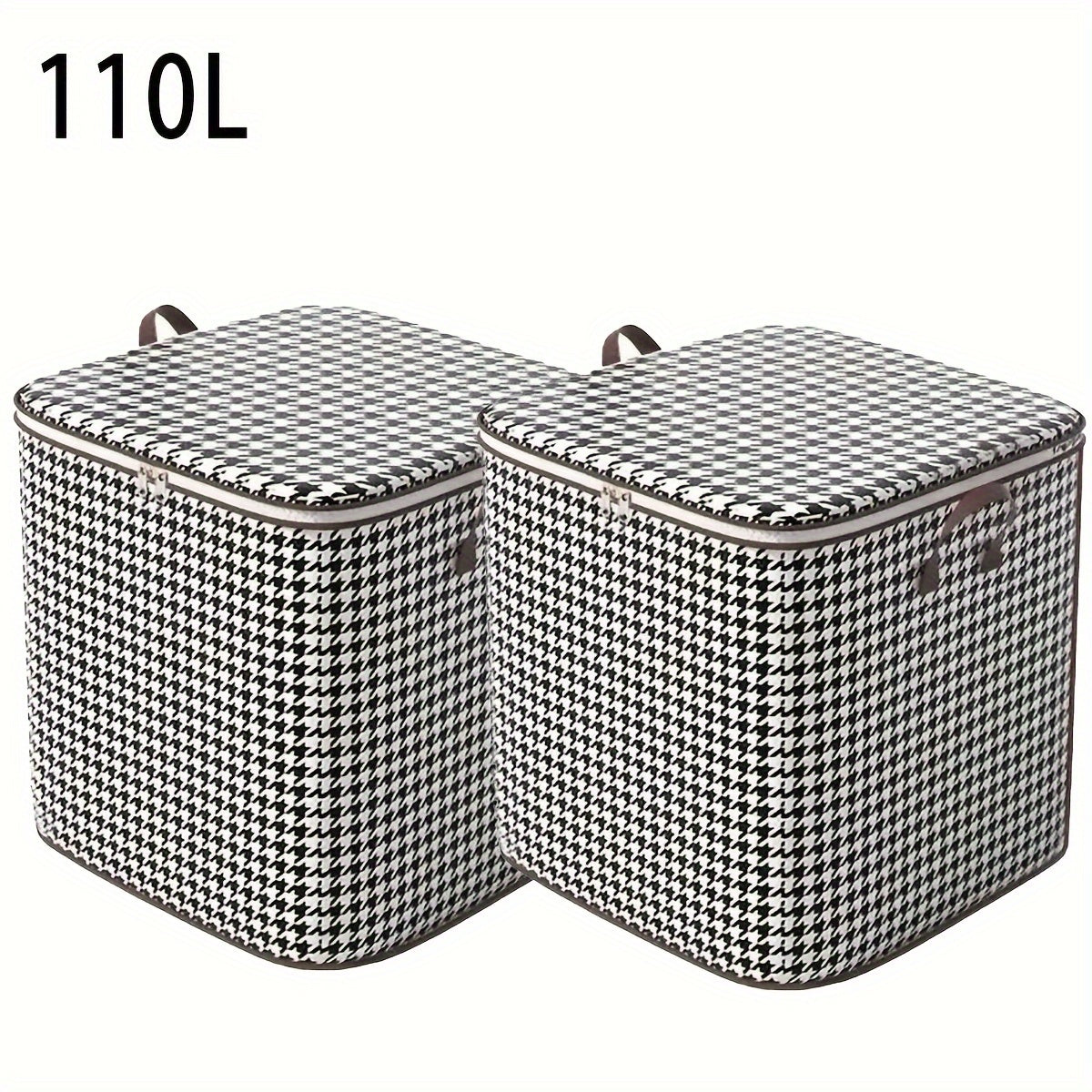 2pcs Houndstooth Storage Bag Large Capacity for Clothes Books Toys