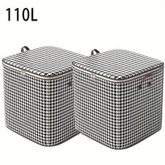 2pcs Houndstooth Storage Bag Large Capacity for Clothes Books Toys