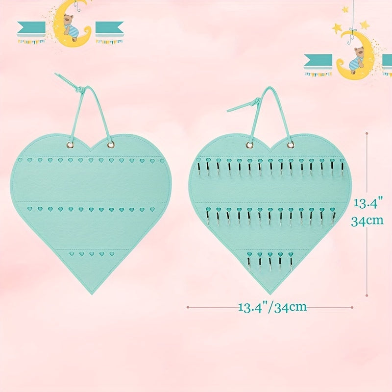 Heart-Shaped Baby Headband Holder Hanging Storage Bag