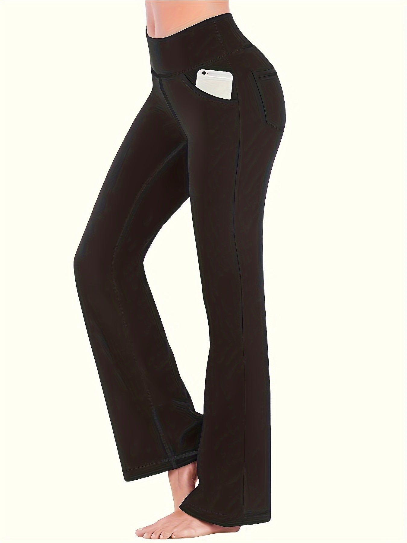 Women's Plus Size Flared Leg Yoga Fitness Trousers 3pcs Set