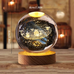 LED Lighted Solar System Crystal Ball for Festive Decoration