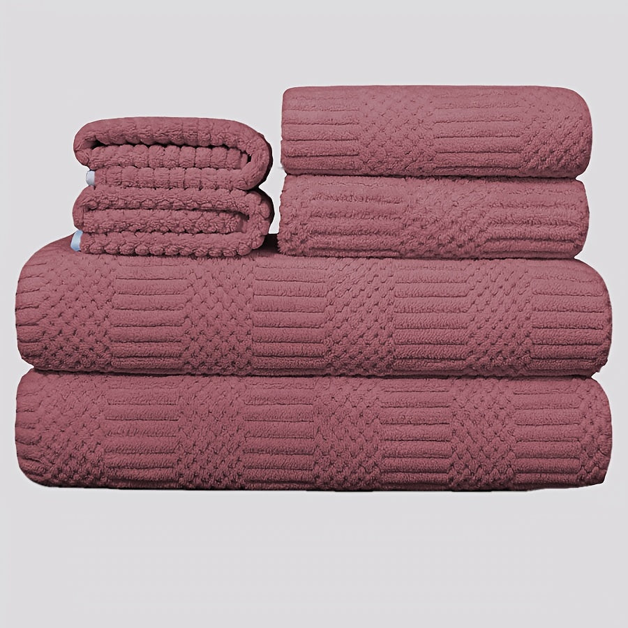 6pcs Soft Towel Set Coral Fleece Bath Linen Sets