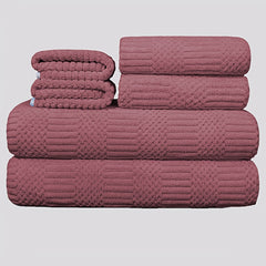 6pcs Soft Towel Set Coral Fleece Bath Linen Sets