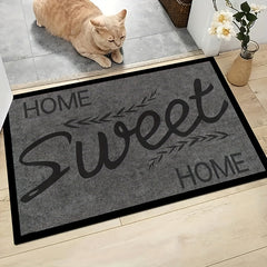 1pc Grey Welcome Doormat Non slip Floor Rug Mat Outdoor Indoor Entrance Mat