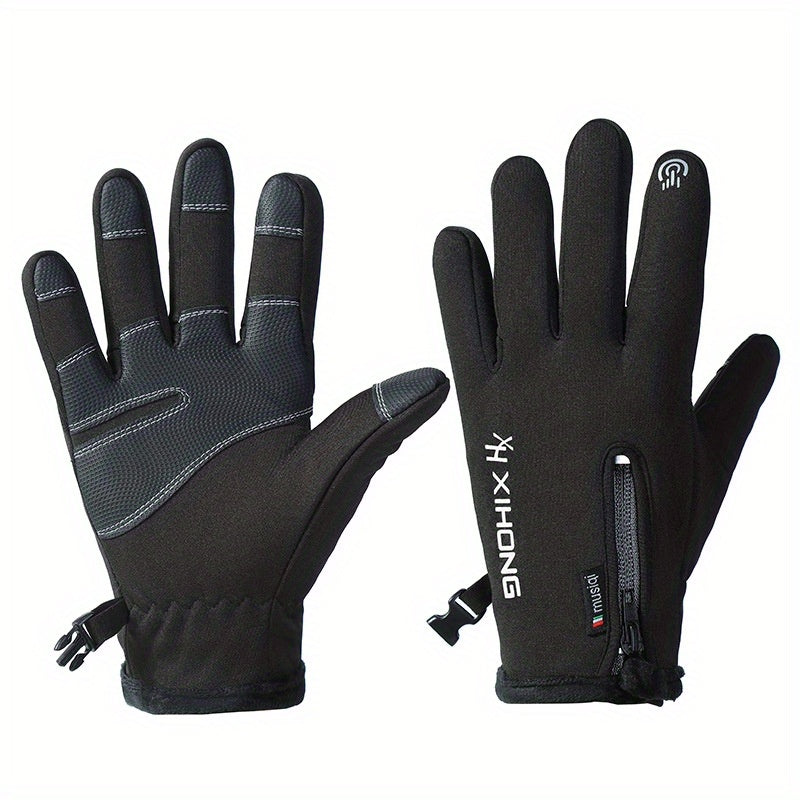 Winter Cycling Gloves Touch Screen Waterproof Plush Warmth