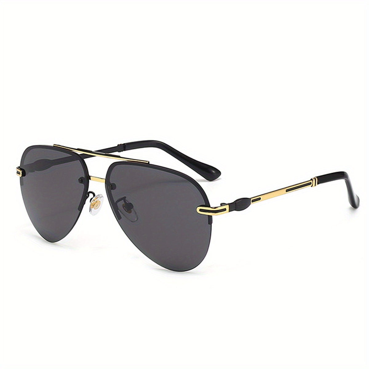 Polarized Semi Rimless Pilot Sunglasses UV400