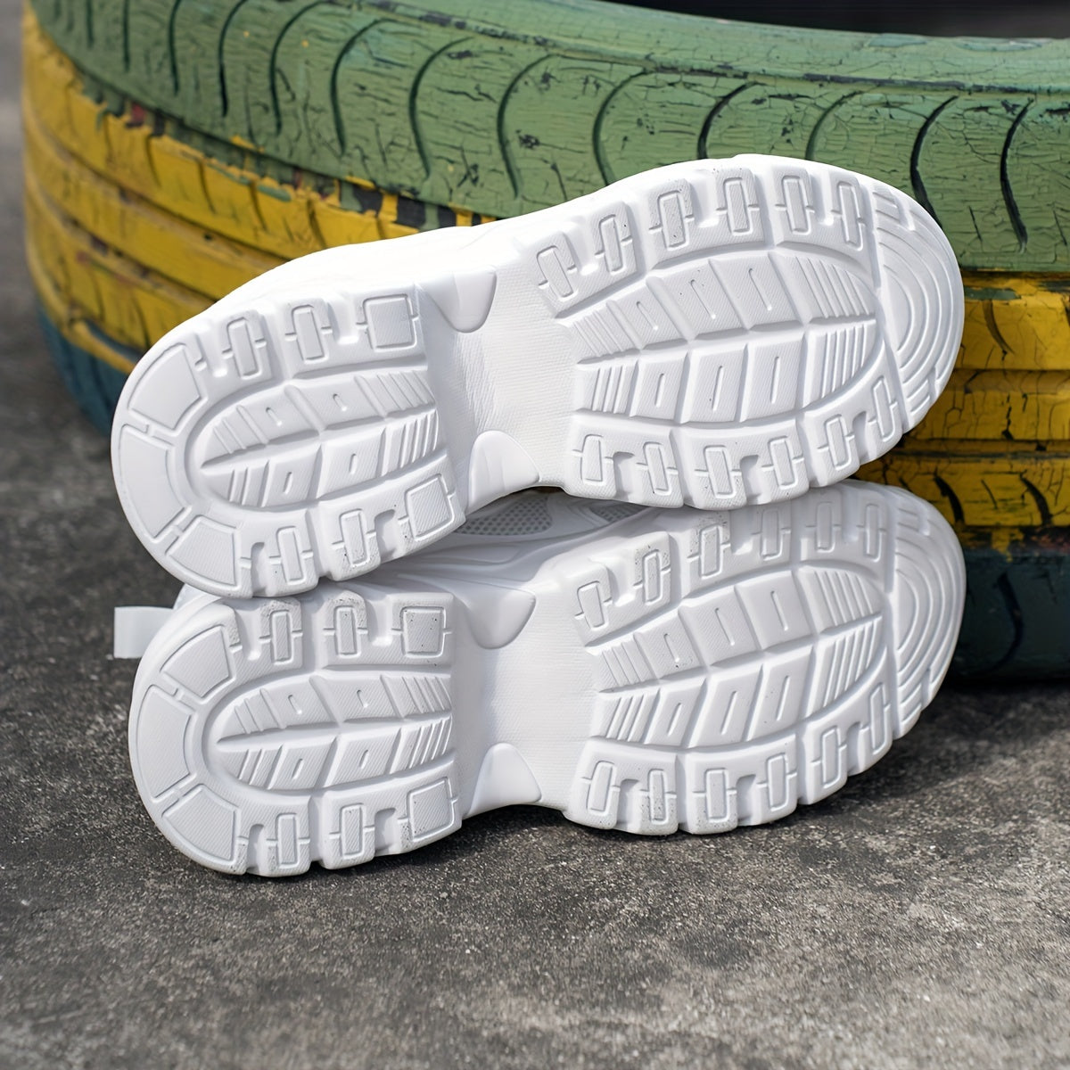 Solid Breathable Heighten Chunky Sneakers Casual Wear Resistance Running Shoes
