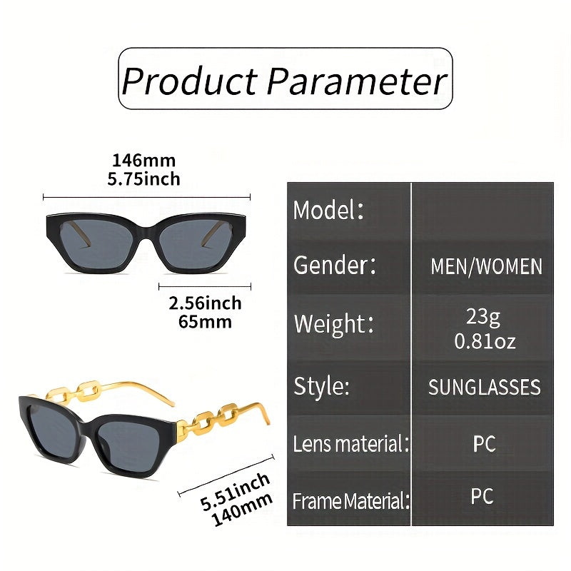 Cat Eye Sunglasses Metal Chain Charm Glasses UV400