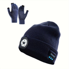 LED Light Knitted Music Cap with Headphone Speaker
