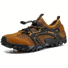 Men's Mesh Drawstring Sneakers Lightweight Non Slip Shoes for Hiking