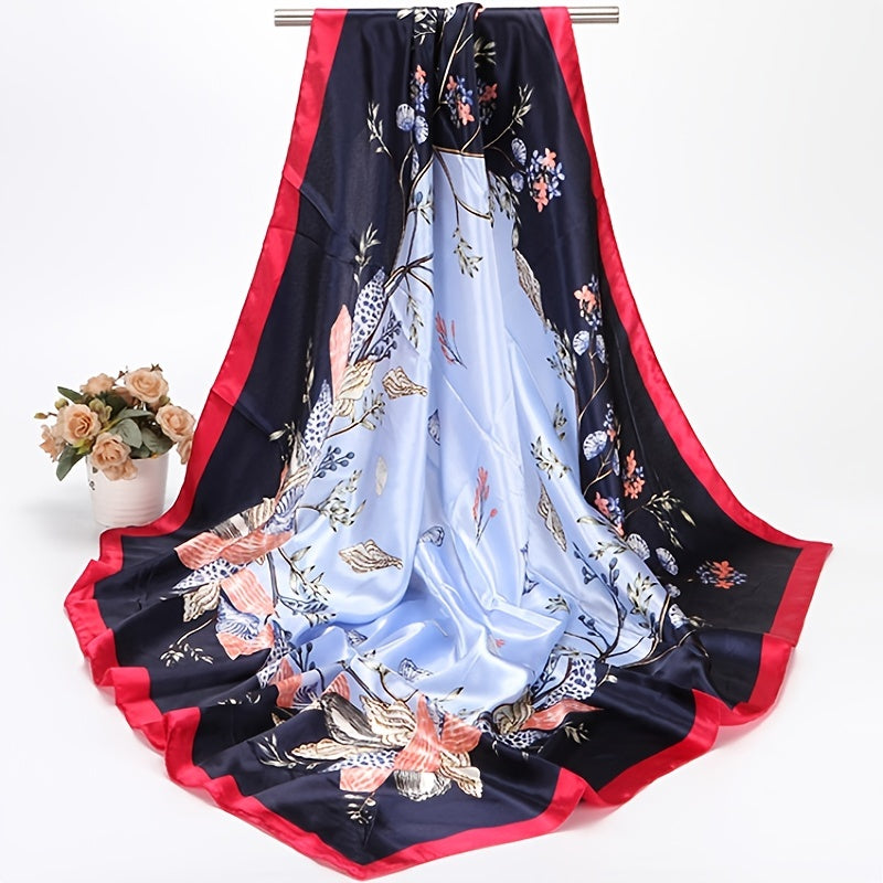Women's Lightweight Silk Scarf Satin Big Bandana Square Casual Wrap