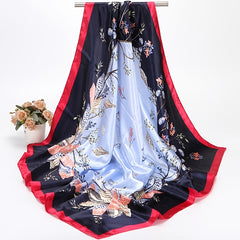 Women's Lightweight Silk Scarf Satin Big Bandana Square Casual Wrap