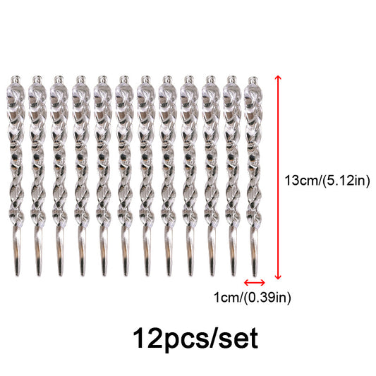 12pcs Christmas Faux Icicle Decor Transparent Hanging Ornaments