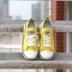 Women's Platform Canvas Shoes Low Top Lace Up Round Toe Casual Shoes