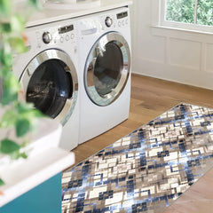 Modern Abstract Non Slip 2'X10' Indoor Outdoor Runner Rug