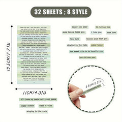 Inspirational Quotes Stickers 8pcs Macaron Scrapbooking Journaling Planner