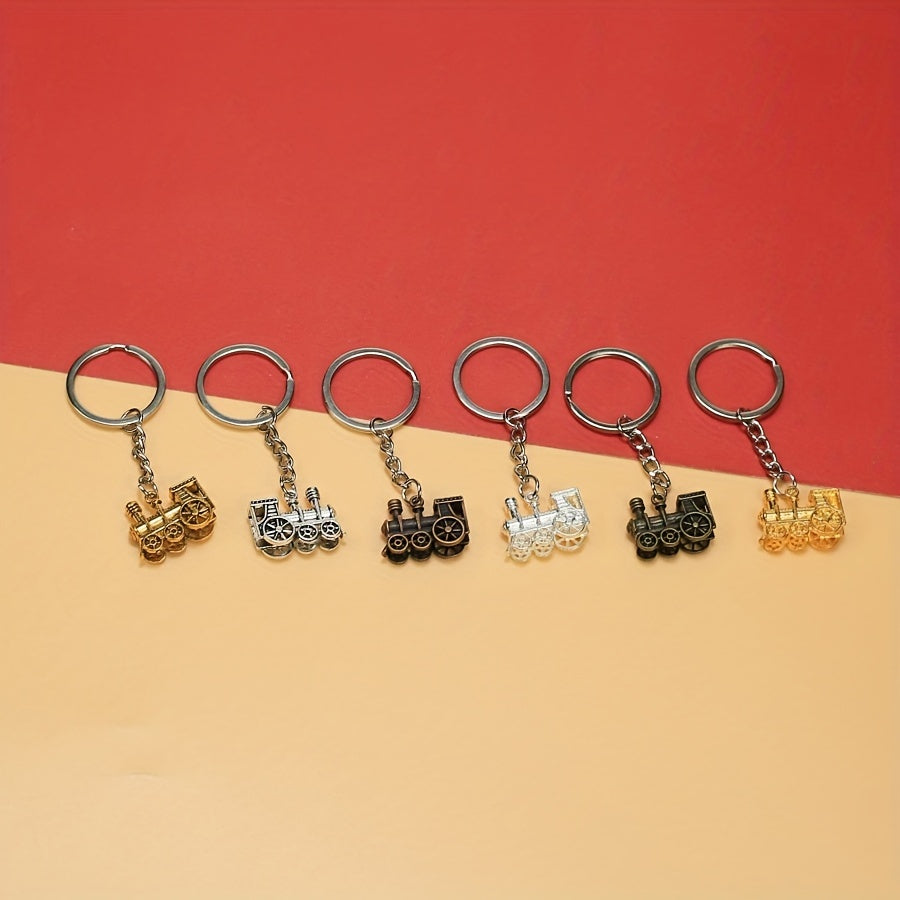 Retro Style Locomotive Keychain Keyring Pendant Ornament
