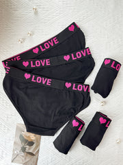 6pcs Letter Tape Briefs Stretchy Intimates Panties Women's Lingerie & Underwear