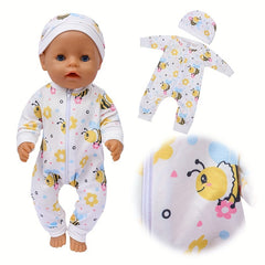 Bee & Floral Pattern Doll Clothing Set for 17-18 Inch Dolls